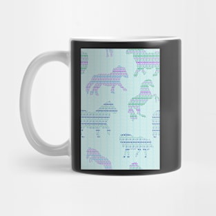 Shetland Fairisle Dancing Ponies - Light blue Mug